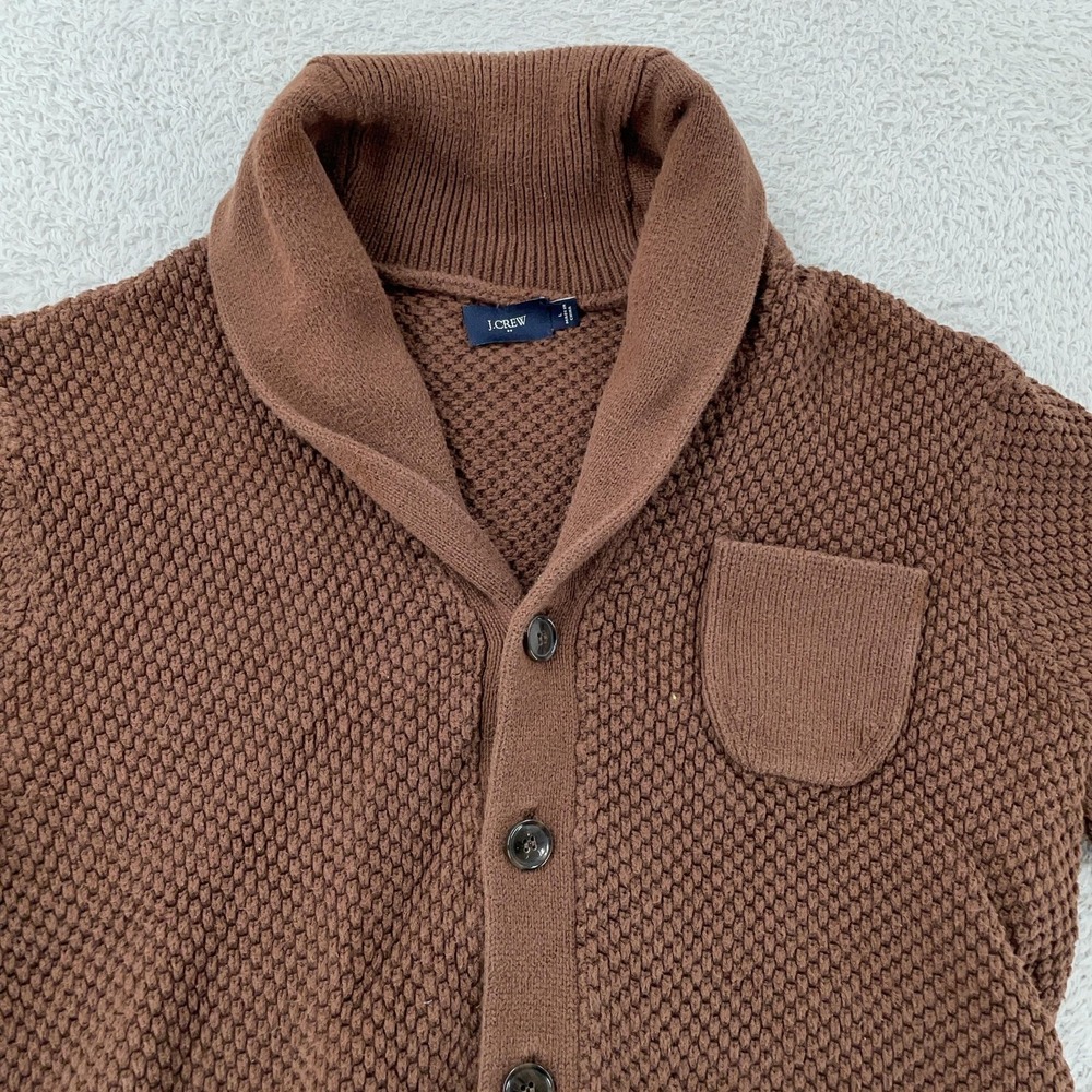 J. Crew Chunky Knit Shawl Collar Cardigan Sweater CROP FIT Medium Button Front